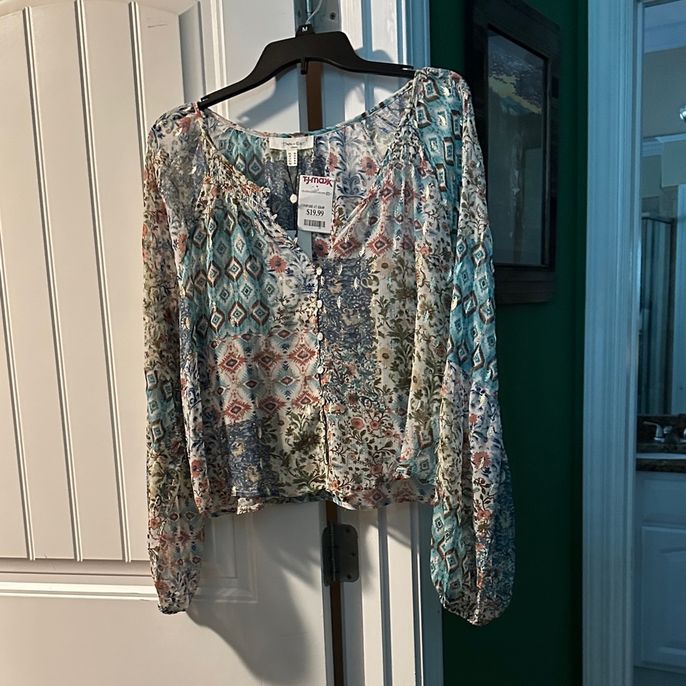 Floral Patterned Blouse - Multicolor